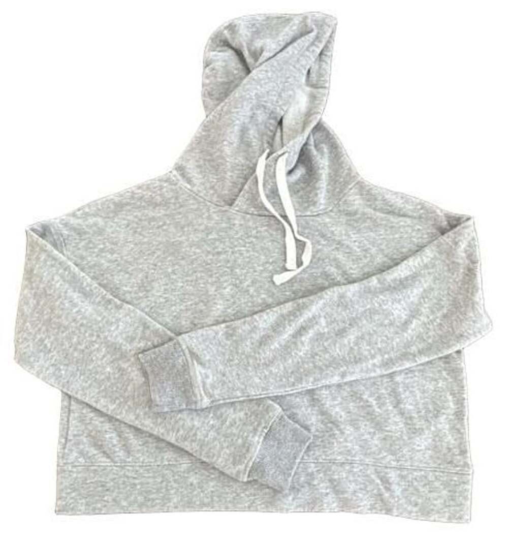 SO The Lounge Life Cropped Hoodie Size M Gray Pullover